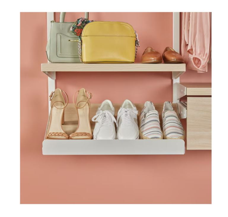 Origin 21 Edda 23.78-Inches x 7.12-Inches x 17.08-Inches Natural Oak Angled Shoe storage