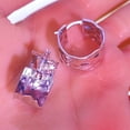 thumbnail image 3 of 925 Sterling Silver Earrings Hammered Small Chunky Hoop Earrings for Women Hypoallergenic Texture Thick Wide, 3 of 8