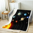 thumbnail image 2 of Solar System Throw Blanket Outer Space Blanket Universe Themed Decor Fleece Blanket for Teens Galaxy Planet Fuzzy Blanket Space Theme Sherpa Blanket 30"x40", 2 of 6
