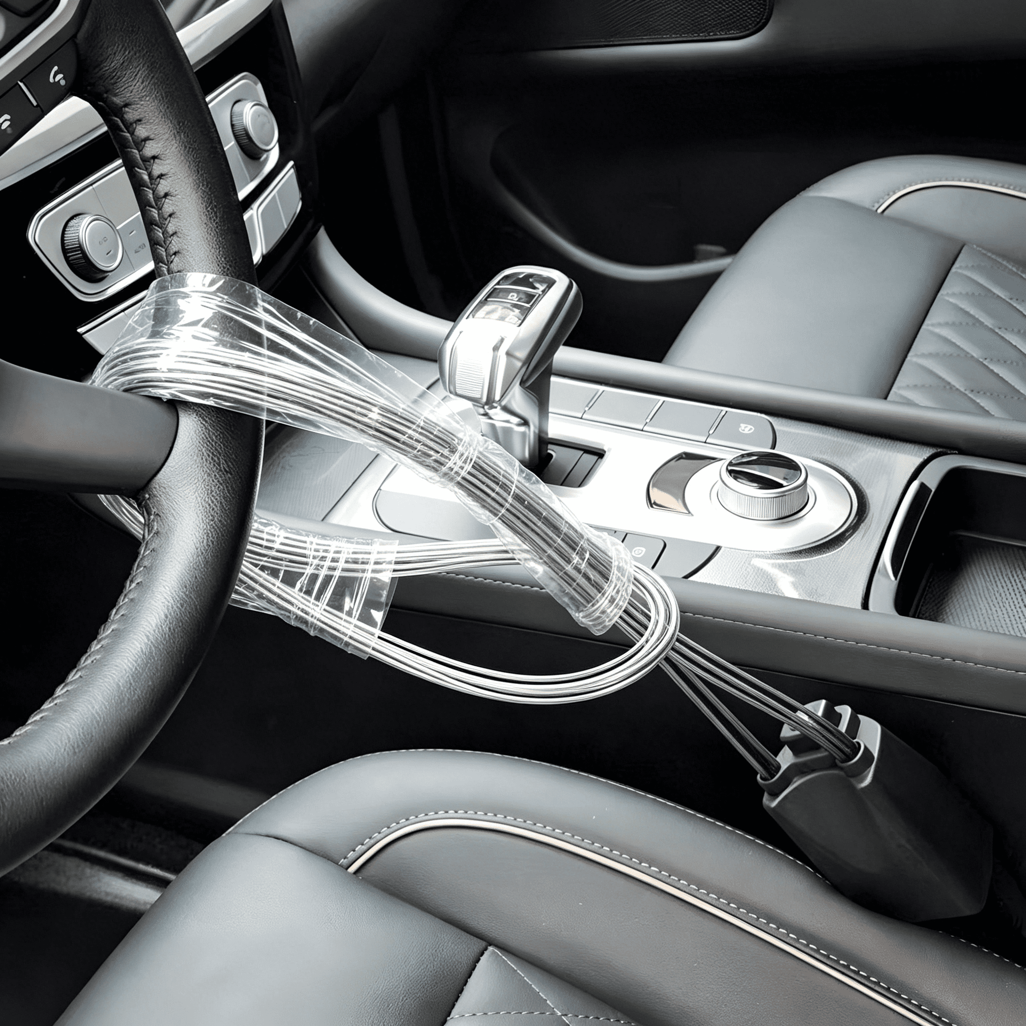 ZHZFKQ 2026 New Steering Wheel Lock Anti-Theft Device Theft Sturdy Car Steering Wheel Seat Belt Lock for Your Vehicle,Car Security,Theft Prevention,Parking,Travel Safety