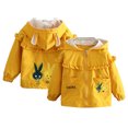 thumbnail image 1 of LYMAYTER 1-7Y Toddler Girls Hooded Jacket for Kids Early Spring Splice All Match Jacket Cute Cartoon Jacket Coat Tops, 1 of 8