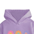 thumbnail image 4 of Girls 2-Piece Set Purple Floral Hoodie & Flare Jeans, Retro 70s Outfit with Heart Patches, Matching Play Set for Kids to 8 Years,Size 4-5 T, 4 of 8