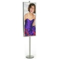 thumbnail image 1 of Sign Holder Floor Stand for (2) 22" x 56" Posters, Double-sided Display Fixture for Vertically-oriented Graphics, Front-loading Snap-open Frames, Silver, Aluminum (BP8D2256), 1 of 1