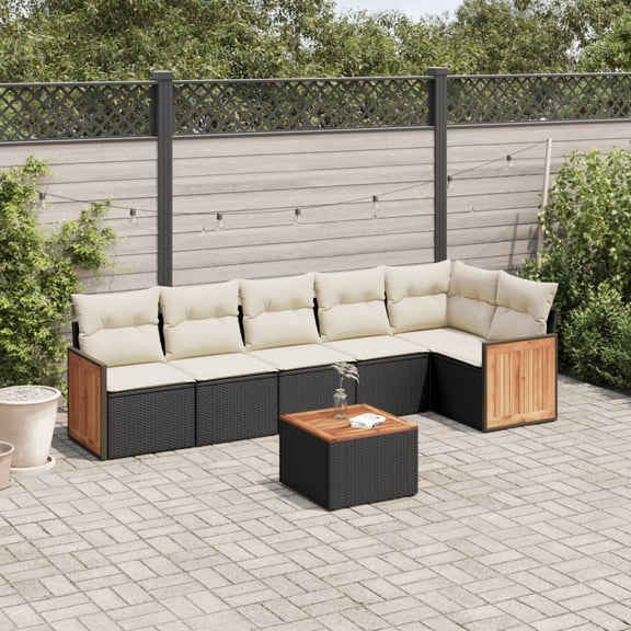 vidaXL Garden Sofa Set Black PE rattan Large Modular Garden Sofa Set