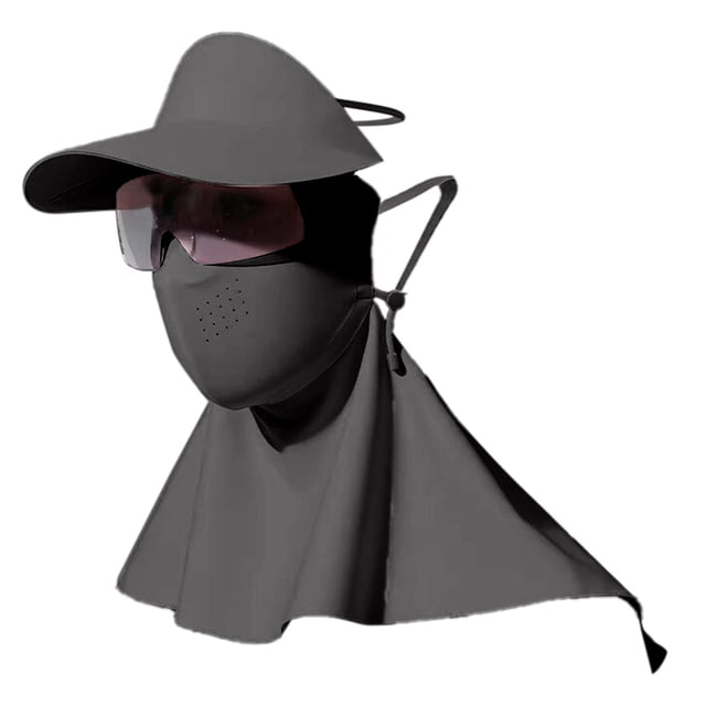 Klon Four In 1 Summer For Cycling With Long Ice Silk Scarf Full Face Sun Gear For Outdoor Riding Ice Silk Sunscreen Face Full Face Cycling Sunshade Hat Integrated