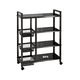 thumbnail image 1 of Estante De Cocina Con Ruedas Y Cesta Verduras 90*32*108cm Belug Negro, 1 of 5