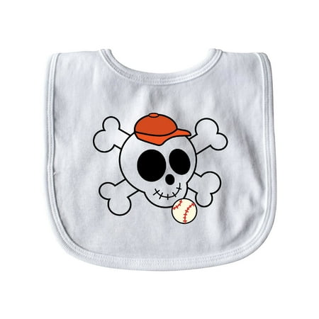 Baseball Skull And Crossbones Baby Bib White One Size Walmart Com