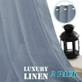 thumbnail image 3 of Living Room Linen Curtains Home Decorative Nickel Grommet Curtains Privacy Added Energy Saving Light Filtering Window Treatments Draperies for Bedroom, Stone Blue, 2 Panels, 52 x 96 - Inch, 3 of 8