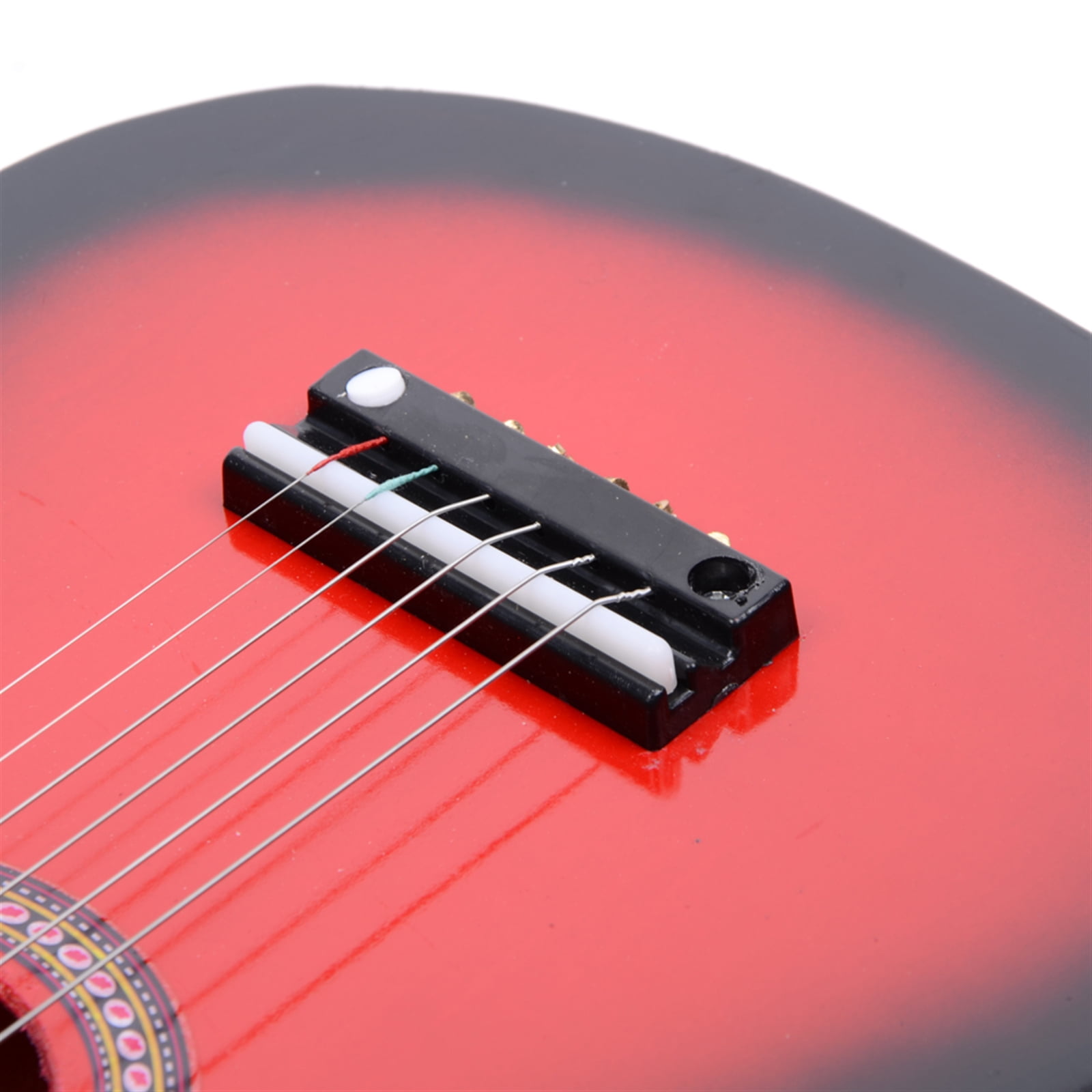 23" Acoustic Guitar Pick Strings Beginner Guitar Starter Kit with Strings & Pick for Kids Adult, Red
