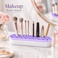 thumbnail image 5 of ABPETE Silicone Makeup Brush Holder, 21 cm Flexible Slot Desktop Organizer with Stable Base for Cosmetic Brushes, Pens, Paintbrushes, Sewing and Craft Tools, Purple, 5 of 7