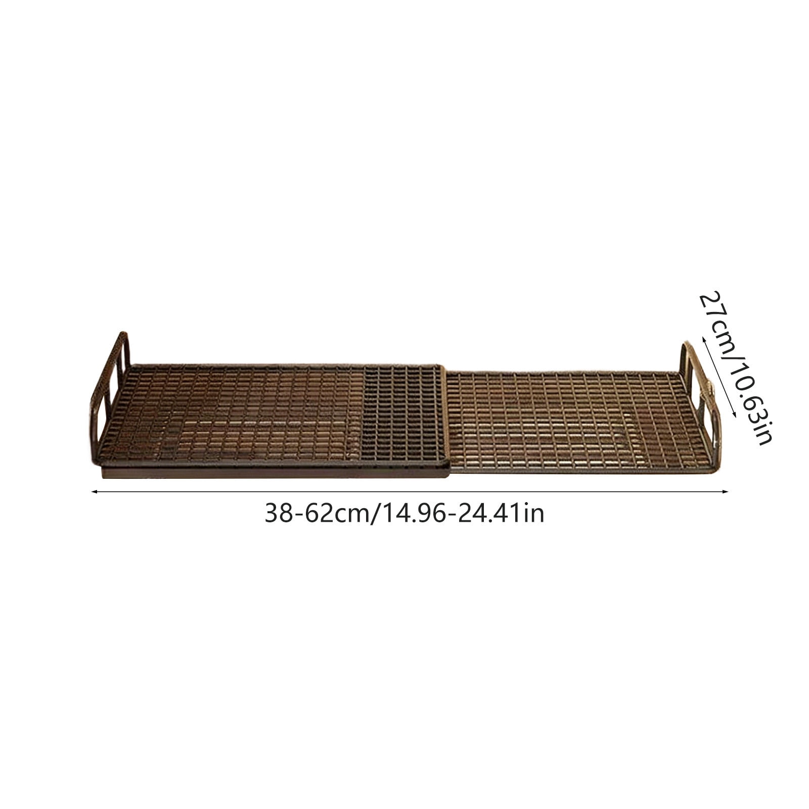 Expandable Shelf Rack Stackable Organizer for Kitchen Bathroom Pantry Countertop Storage (Black-B)