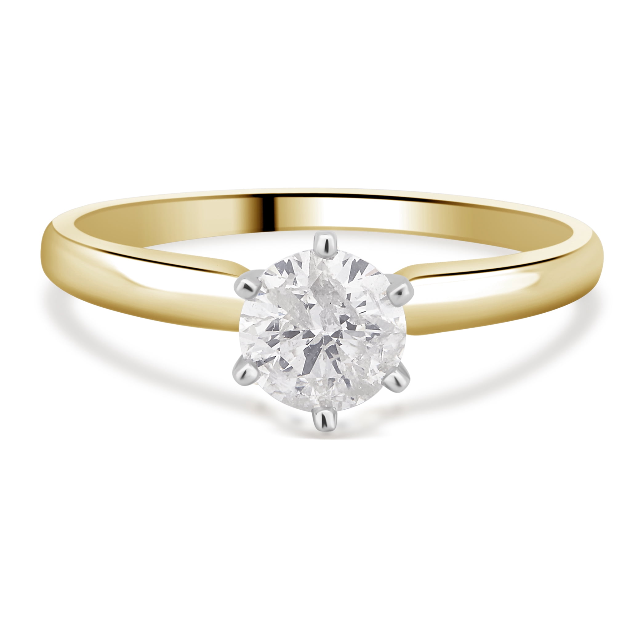 3/8 Carat T.W. Round Diamond 14K Yellow Gold Solitaire Engagement Ring