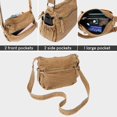 thumbnail image 6 of Sunyuer Washed Denim Crossbody Bag for Women, Vintage Multi Pocket Shoulder Handbag, Casual Lightweight Large Capacity Messenger Bag, Adjustable Strap Daily Travel Purse, 6 of 8