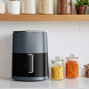 Sybels Air Fryer with Viewing Window, 6-Quart 12-in-1 Multi-Function Appliance for Air Frying, Roasting, Baking & Dehydrating, Gray