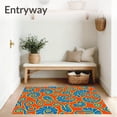 thumbnail image 3 of ODIKA 8'x10' Machine Washable Non-Slip Area Rug, Nautilus Spiral Design with Tropical Wave High Traffic Rug, Orange, 708682, 3 of 7