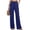 1351#Navy, variant on Women's Boho High Waist Wide Leg Linen Pants Lightweight Loose Summer Vacation Pants Gray 2XL