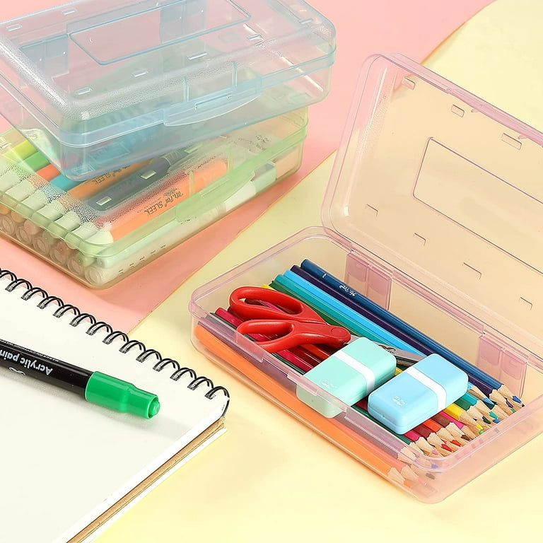 Mr. Pen- Pencil Box, 3 Pack, Assorted Colors, Plastic Crayon Box, Pencil  Cases, Clear Pencil Case, Plastic Pencil Case