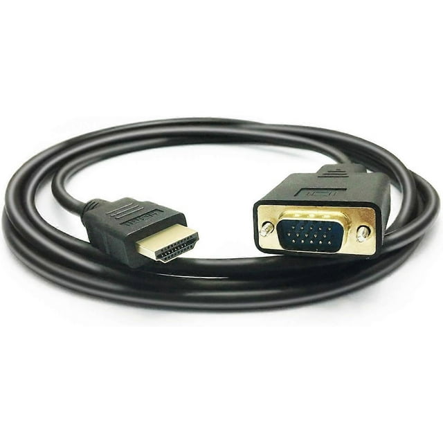 Construction Durable : Câble Convertisseur HDMI vers VGA, Longueur de 6 Pieds, Supporte une Résolution Complète de 1080P, Puce IC Intégrée pour Signal Direct