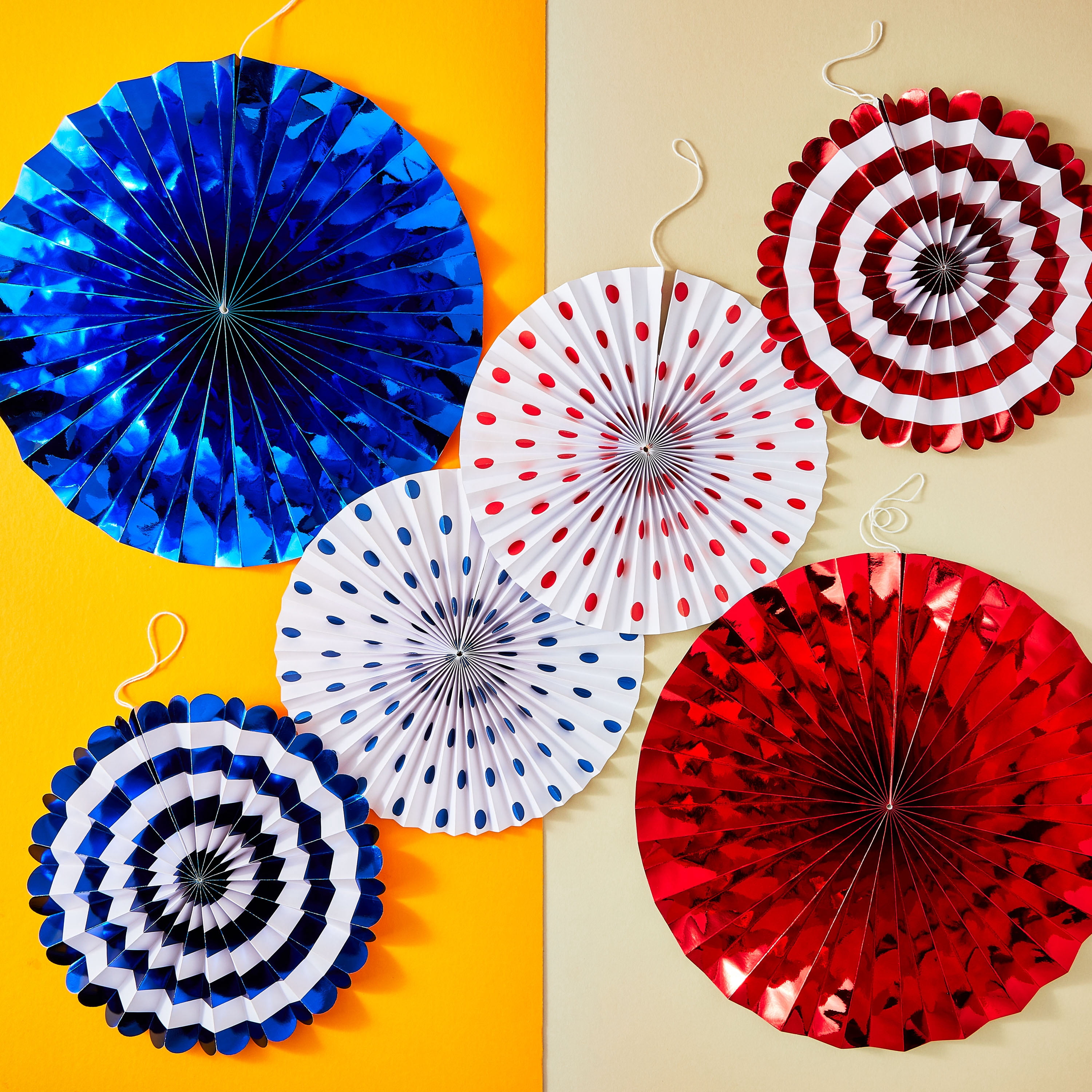 Red Paper Hanging Party Fans, 3 Pieces by Way to Celebrate