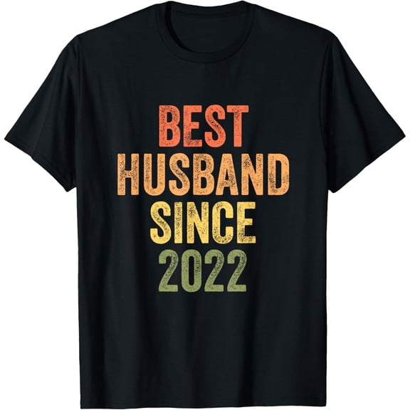 Best Husband Since 2022 3rd Wedding Anniversary T-ShirtMen's and women's gift, black and white T-shirt, size: Extra large S-4XL