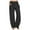 Black-A, variant on Tumotour Linen Pants For Women Drawstring Elastic High Waist Fake Button Pockets Palazzo Pants Summer Wide Leg Casual Loose Trousers
