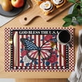 thumbnail image 2 of Independence Day Placemats Set of 6, Red Blue USA Flag Butterfly Rose Stripe Stars Non-Slip Place Mats Washable Table Mats for Kitchen Dining Table Decorations Indoor/Outdoor, 2 of 9