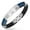 Black, Blue, variant on Stainless Steel Black Rubber Silicone Silver-Tone Greek Key Men's Bracelet with Clasp