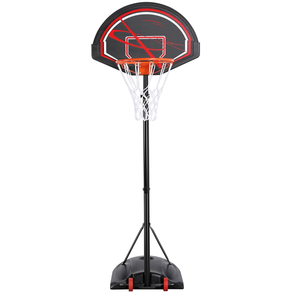 5.6FT Kids Portable Basketball Hoop Stand System Adjustable Height Net Ring Ball 