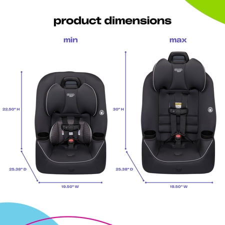 COSCO KIDS EASY ELITE SLIM ALL-IN-ONE CONVERTIBLE CAR SEAT, FRAMBOISE