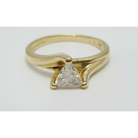 2Ct Trillion Cut Lab Created Diamond Women's Engagement Ring Yellow Gold Plated
