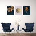 thumbnail image 6 of Gold and Blue Abstract Minimalist Geometry Boho Wall Art 3 Pieces Modern Stretched and Framed Gold Leaf Canvas Prints for Living Room Wall Decor Home Offcie Bedroom Bathroom Decor 12"x16"x3, 6 of 6