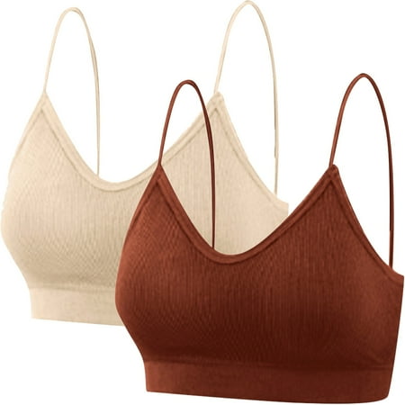 Pavied Minimizer Bras Bralettes for Women Seamless Bras Lady s Two Piece Set Seamless Top Strap Breast Pad Thread Plus Size Underwear Plus Size Bra Womens Bras S XL