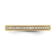 thumbnail image 3 of 14K Yellow Gold Ring Band Eternity Diamond Round Polished 1 3CT Milgrain Edge, 3 of 4