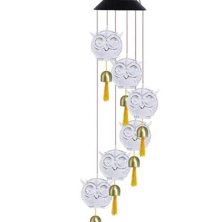 

Solar Wind Chime Lamp Waterproof Owl Led Hanging Decor Lights