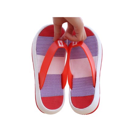 

Woobling Ladies Thong Sandals Platform Flip Flops Slip On Slides Women s Beach Shoes Non Skid Slide Sandal Summer Casual Red 7