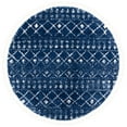 thumbnail image 2 of SAFAVIEH Berber Fringe Nathan Aztec Shag Area Rug, Dark Blue/Ivory, 6'7" x 6'7" Round, 2 of 11