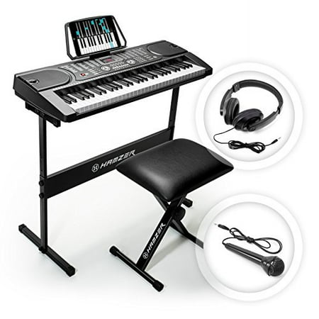 Hamzer 61 Key Portable Electronic Keyboard Piano with Stand, Stool, Headphones & (Best 76 Key Portable Keyboard)