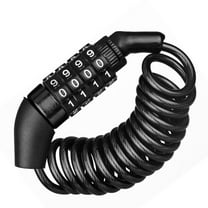 Bike Lock Portable 4-Digit Code Combination 5ft Self Coiling Bicycle Lock Cable for Bike Motorcycle Glass Door