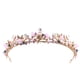 thumbnail image 1 of Diademas de novia con flores de cristal rosa, accesorios para el cabello para bodas (HG253), 1 of 7