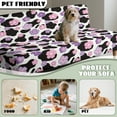 thumbnail image 7 of SCRAWLGOD Floral Cow Print Violet Black White Armless Futon Covers Dustproof Futon Sofa Bed Cover Scratch Resistant Washable Sofa Bed Slipcover with Elastic Bottom for Pets Dogs, 7 of 7