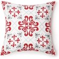 thumbnail image 2 of REDEARTH Printed Throw Pillow Cushion Covers-Woven Decorative Farmhouse Cases Set for Couch, Sofa, Bed, Chair, Dining, Patio, Outdoor, car; 100% Cotton (18"x18"; Scarlet1) Pack of 4, 2 of 9