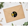 thumbnail image 2 of Darling Souvenir Round 45 Pcs Sunflower Save The Date Stickers Wedding Personalized Bride Groom Names And Date Envelope Seals - Black, 2 of 4