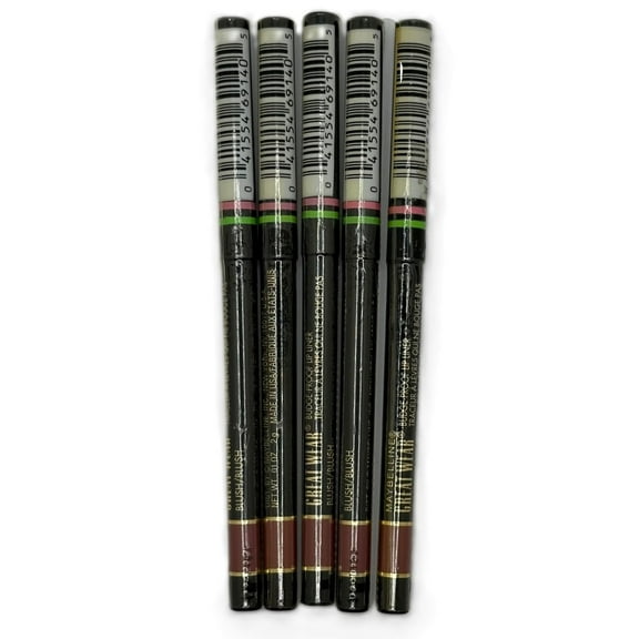 5 Pack Maybelline Great Wear Budge-proof Lip Liner Automatic Pencil Blush .2g/.01oz