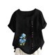 thumbnail image 1 of Vestidos Casuales Para Mujer, Blusas De Mujer De Moda Blusa tipo túnica informal de lino con estampado de peces del océano y botones de manga corta para mujer, 1 of 4