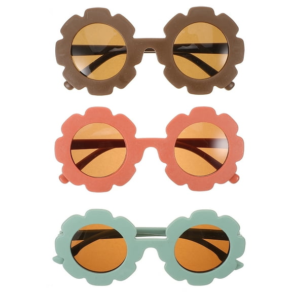 SHISUYAN 3Pairs Toddler Sunglasses Girl Sunflower Sunglasses Baby Sunflower Glasses