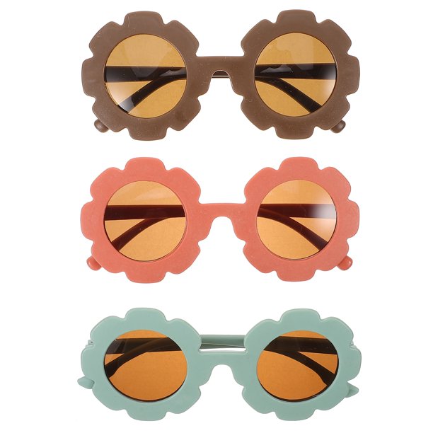 KAKOWELY pares de gafas de sol para niñas pequeñas, gafas de sol con diseño de girasol, gafas de sol para bebés con diseño de girasol