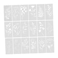 thumbnail image 3 of Juego de 18 plantillas de pintura de flores, plantillas botánicas, patrones huecos creativos para decoración de pared, álbumes de recortes y niños., 3 of 10