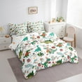 thumbnail image 3 of Castle Fairy Kids Kawaii Dinosaur 7-Piece Twin Bedding Sets,Christmas Snowman Bedding Comforter Set,Festival Xmas Breathable Sheet Sets,Lightweight Room Decor, 3 of 8