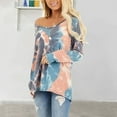 thumbnail image 3 of Uhndy Women's Plus Size Tie Dye Printed Long Sleeve Sweatshirt T-Shirt Round Neck Casual Loose Pullover Tops Shirts, 3 of 3