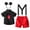Black, variant on IBTOM CASTLE Toddler Little Boys Mouse Cosplay Costume Gentleman Necktie Shirt+Suspender+Short Pants+Headband 4pcs Birthday Outfit 6-7 Years Black